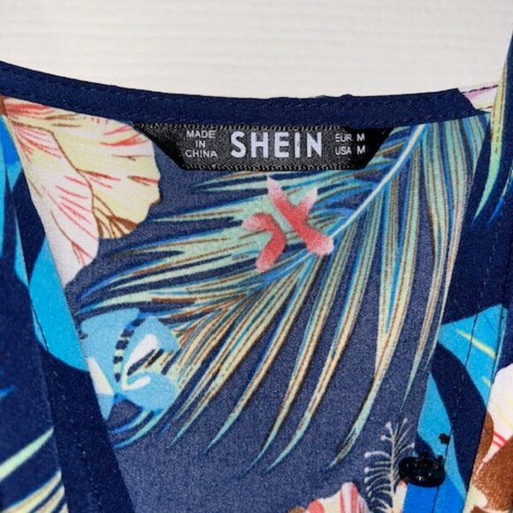 Blue Flowered Romper - Picture 3 of 5